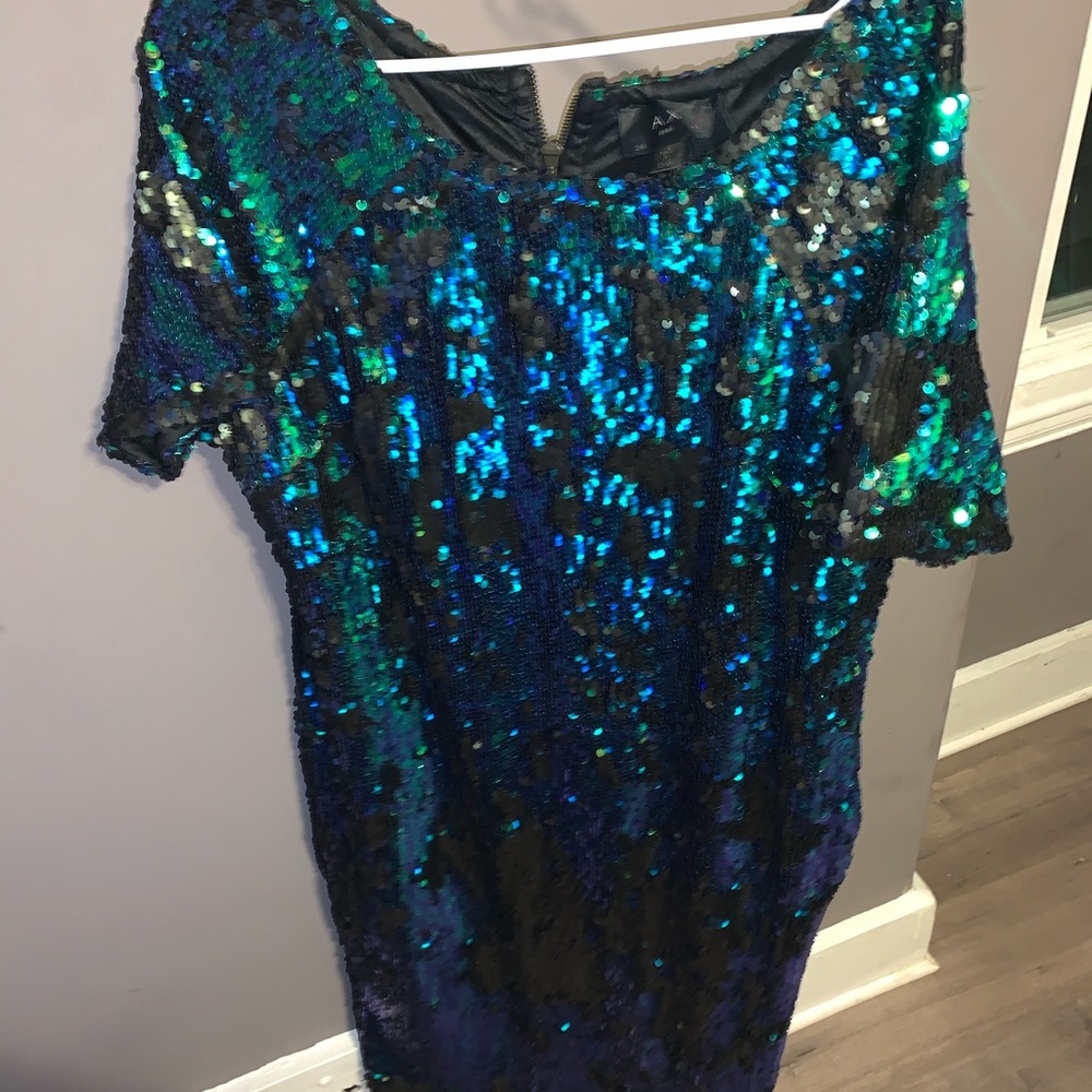SIMPLYBE AX PLUS SEQUIN MIDI DRESS - Picture 2 of 5